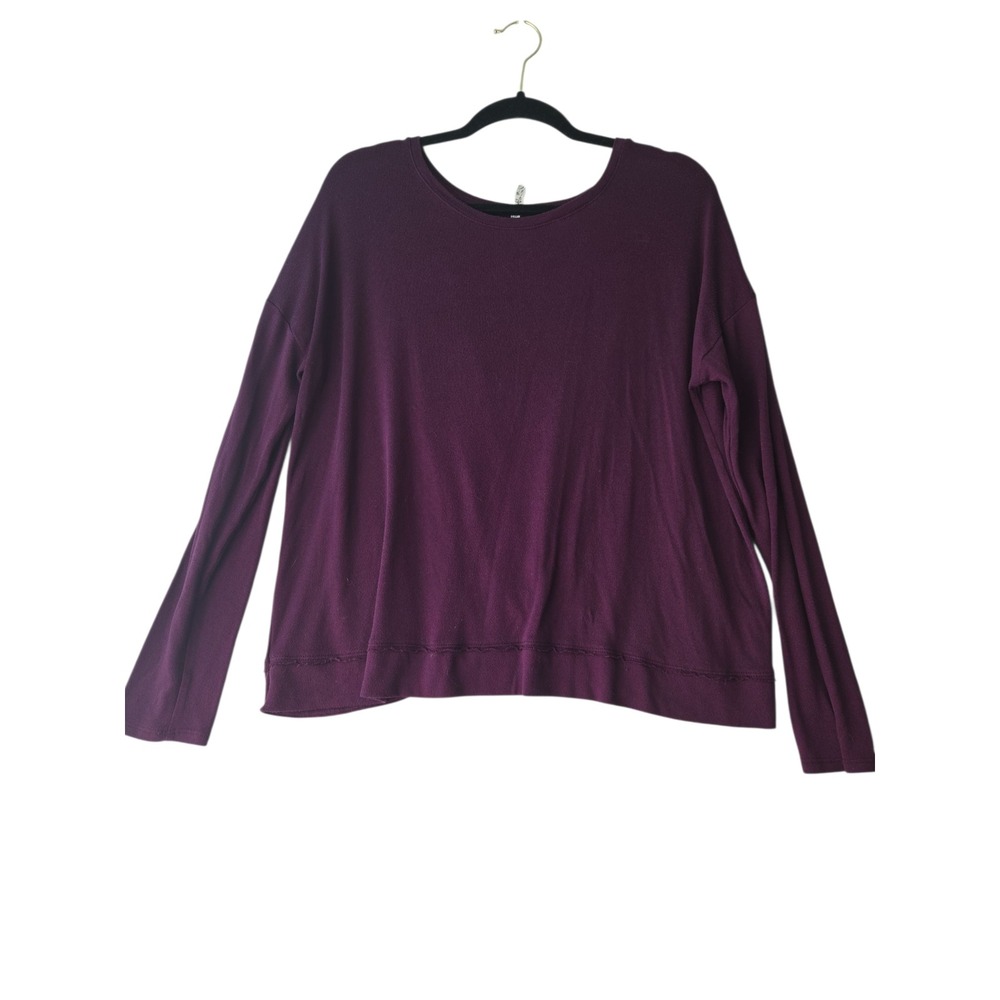 Mudd Women's Purple Long Sleeve Cross Back Pullover Knit‎ Top Size M